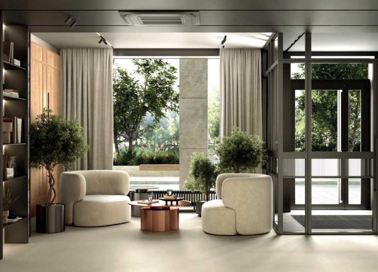 Fili Residence: Вид входной группы внутри зданий